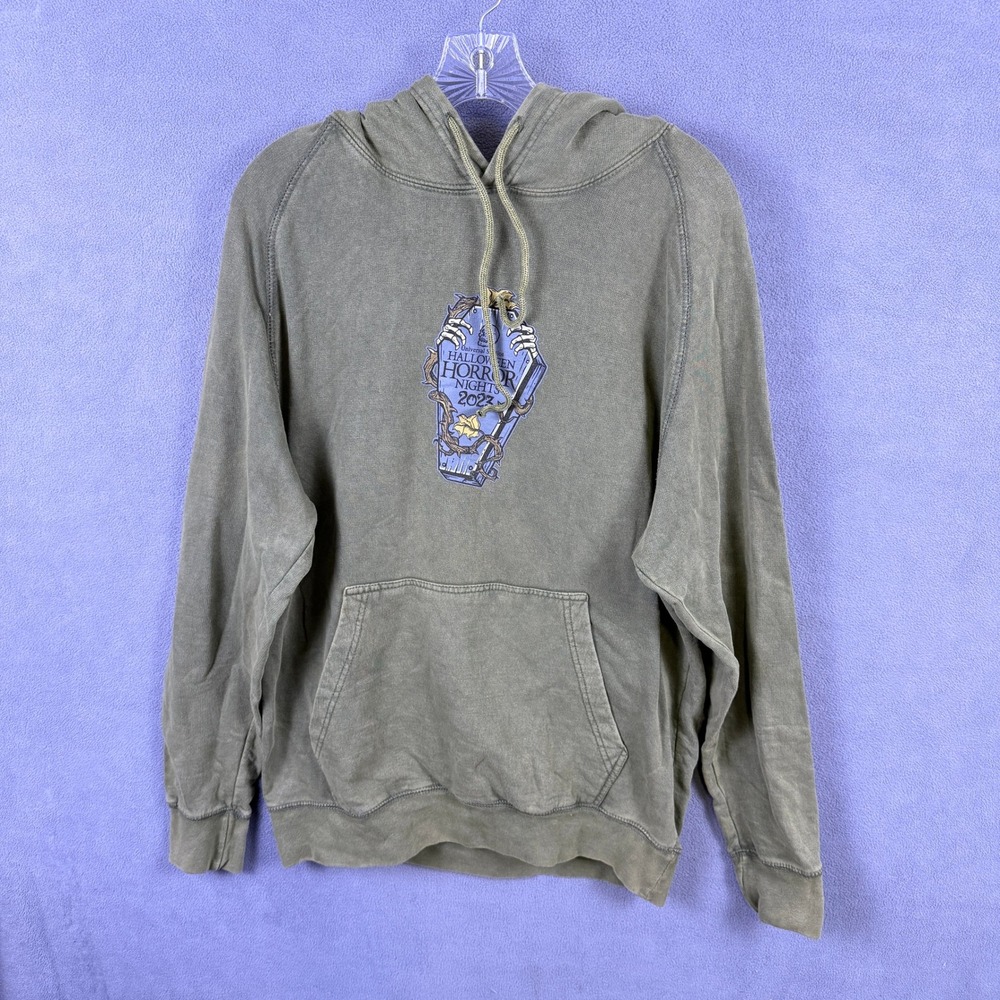 Universal Studios Halloween Horror Nights 2023 Hoodie Mens Medium Olive Green